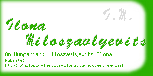 ilona miloszavlyevits business card